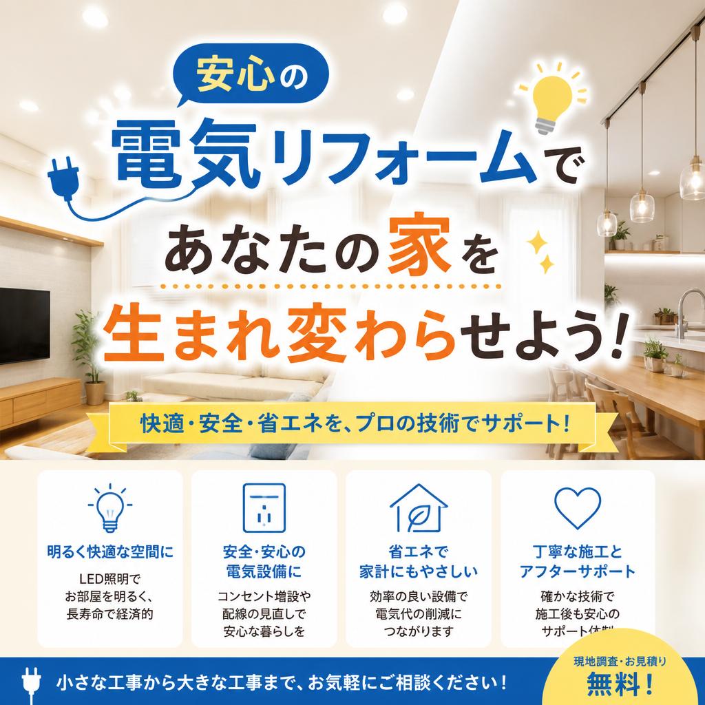 安心の電気リフォームであなたの家を生まれ変わらせよう！